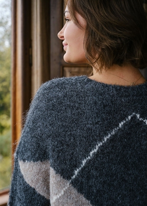 Inga check fluffy knit Antracit Neo Noir 